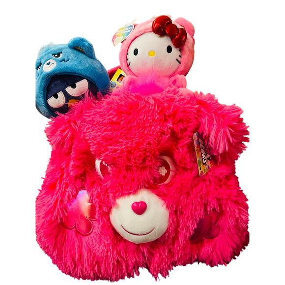 Care-bear pink giant Easter large fluffy basket 13x14 inches high includes pink - Picture 6 of 14